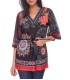 ethnic and floral print blouse tunic 101 idées 1607Y parisian clothing