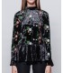 buy bulk clothes T-shirt top velvet winter floral 101 idées 3707Z