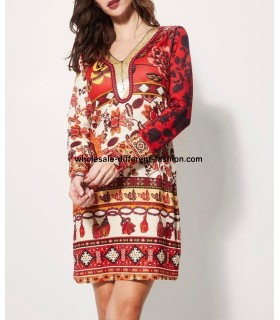 manufacturer clothing Dress floral ethnic winter 101 idées 21125Q
